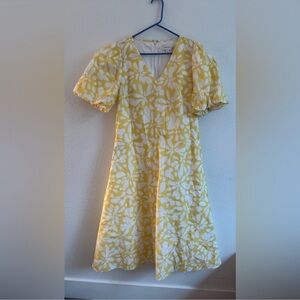 Banana republic yellow and white floral midi dress